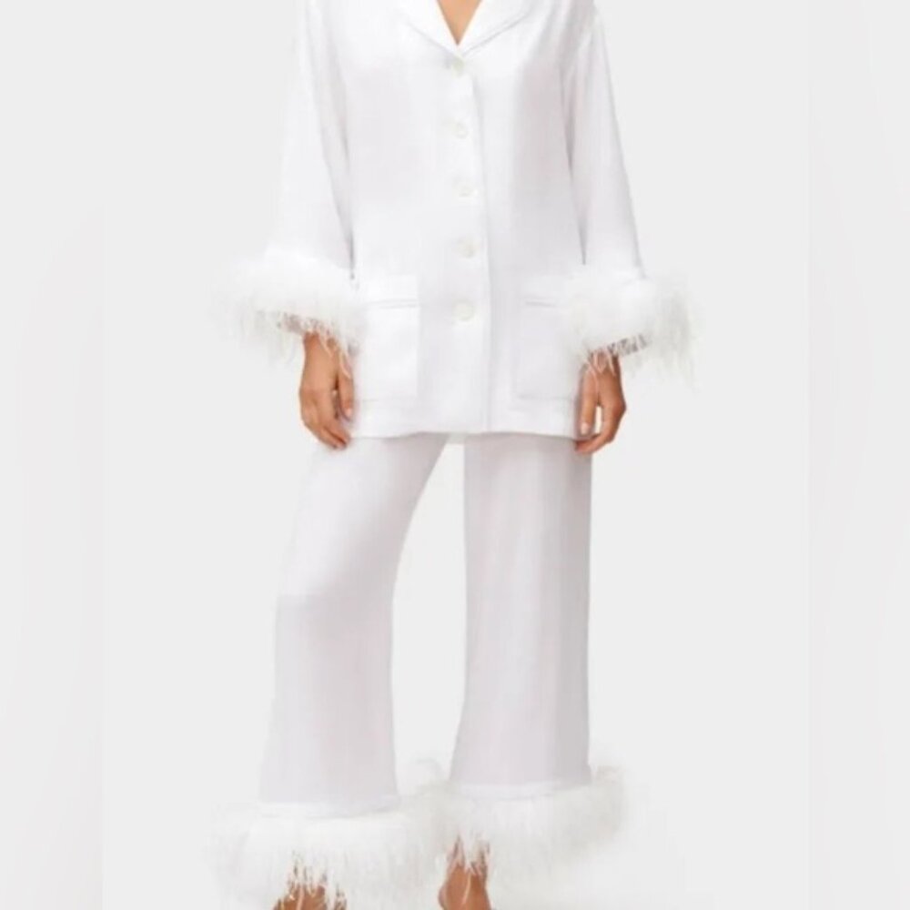 Sleeper - White Bridal Double Feather PJ Set (XS)